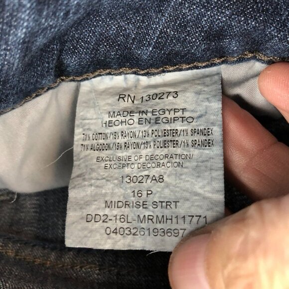 Riders By Lee Womens Jeans Size 16P Blue Denim Mid Rise Straight Leg Classic - Picture 4 of 14